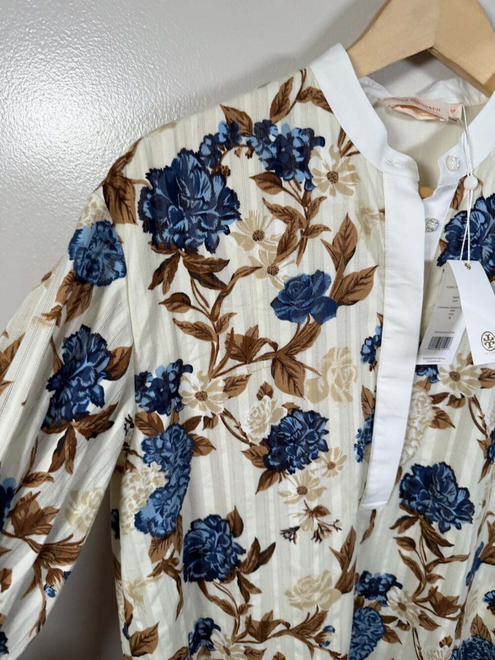 Tory Burch Floral Tunic Dress Size Small Resort Wear Quiet Luxury Coastal - Picture 6 of 14